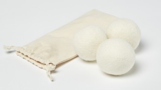 Three wool dryer balls.